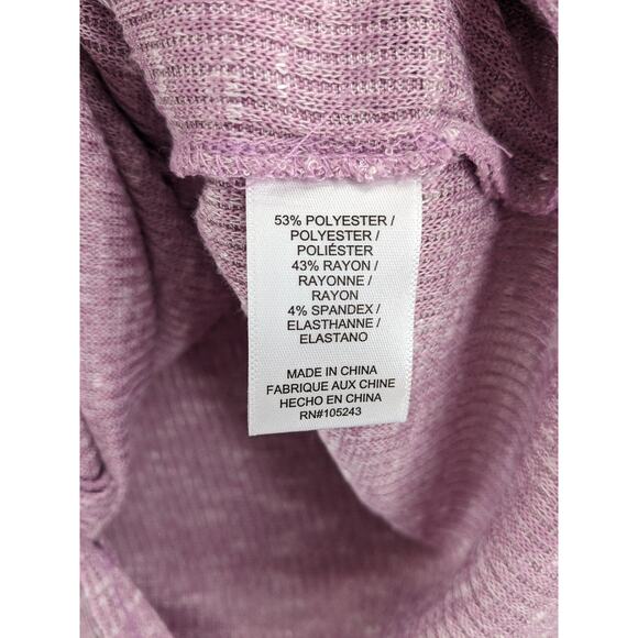 Bobeau Ribbed Sweater S Purple‎ Cardigan Lightweight Knit Button Front High Low - Picture 4 of 8